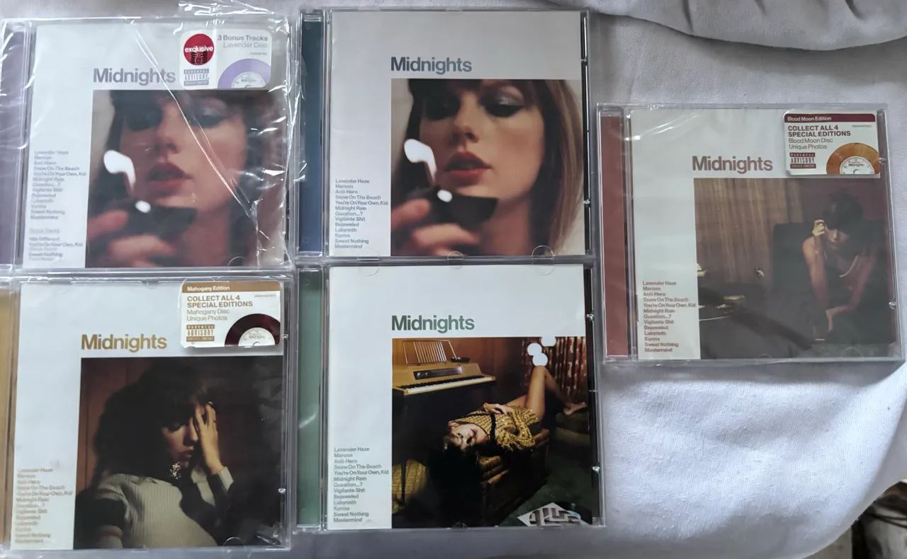 Kit Midnights Taylor Swift - 5 CDs (1ª Tiragem + Target)