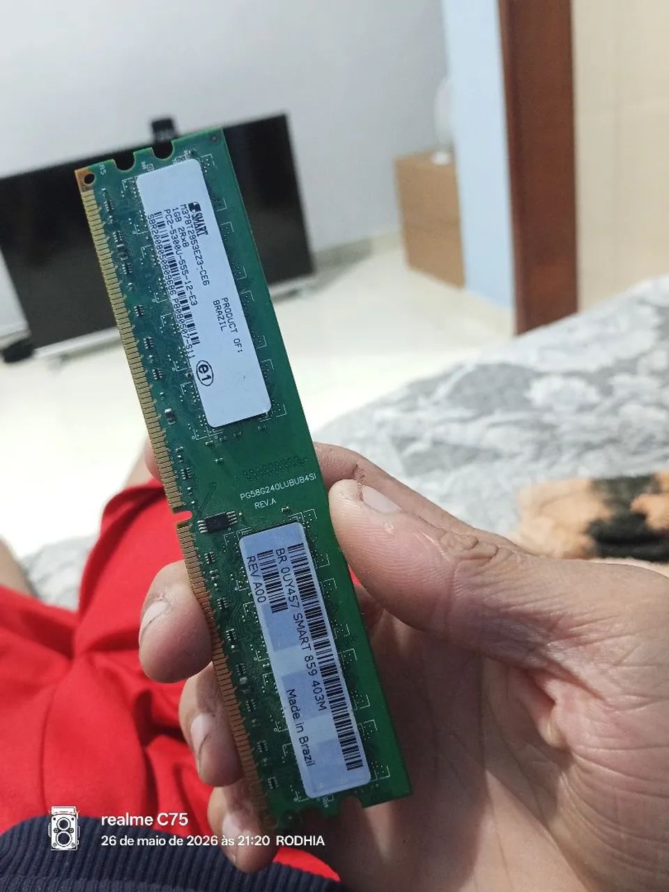 2 memórias DDR2 1gb cada 