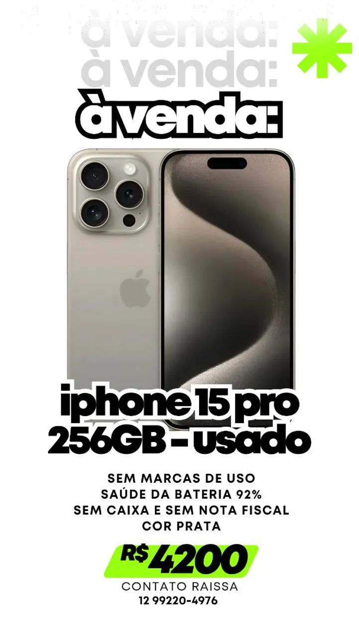 IPHONE 15 PRO - LEIA O ANUNCIO - SUPER CONSERVADO!  