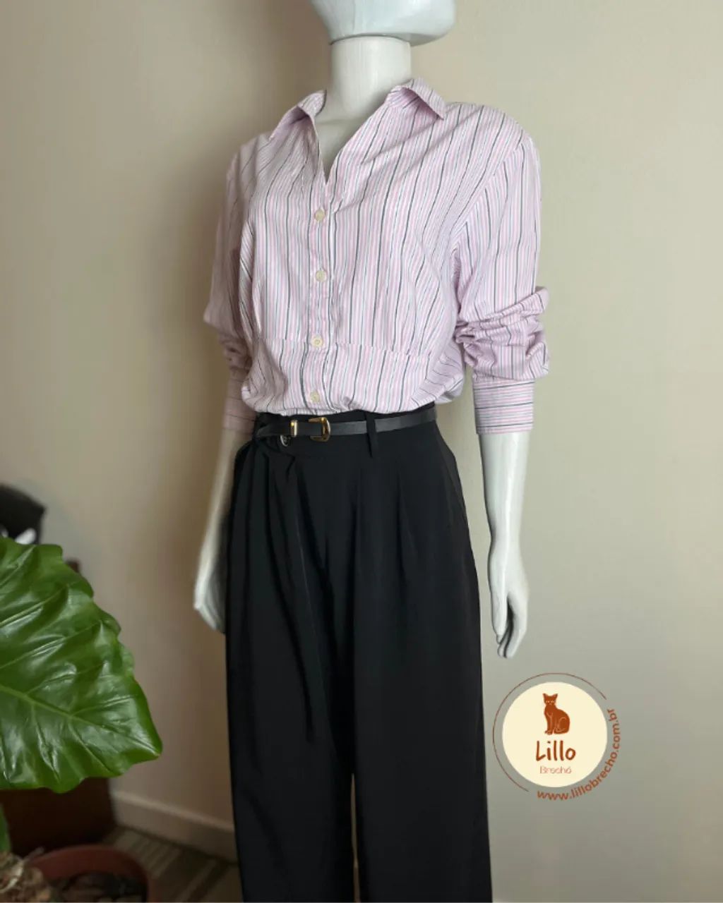 Camisa Feminina Listrada Rosa - Hidrogen - Foto 4