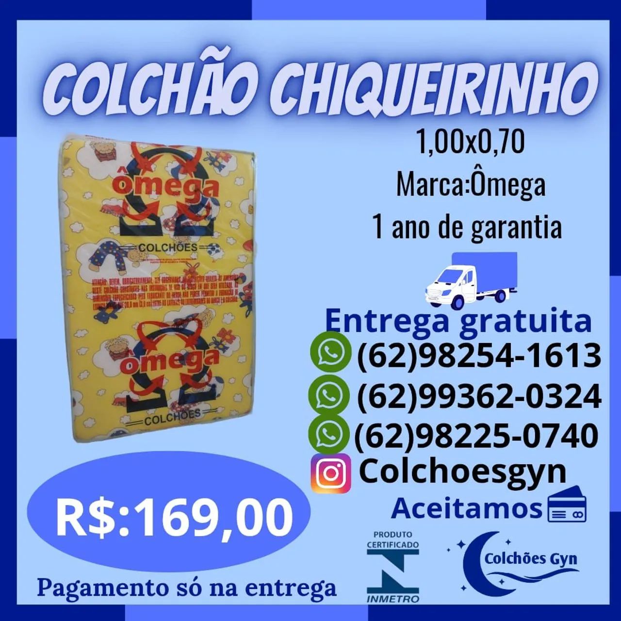 Colchão chiqueirinho 1,00x0,70 entrega gratuita 