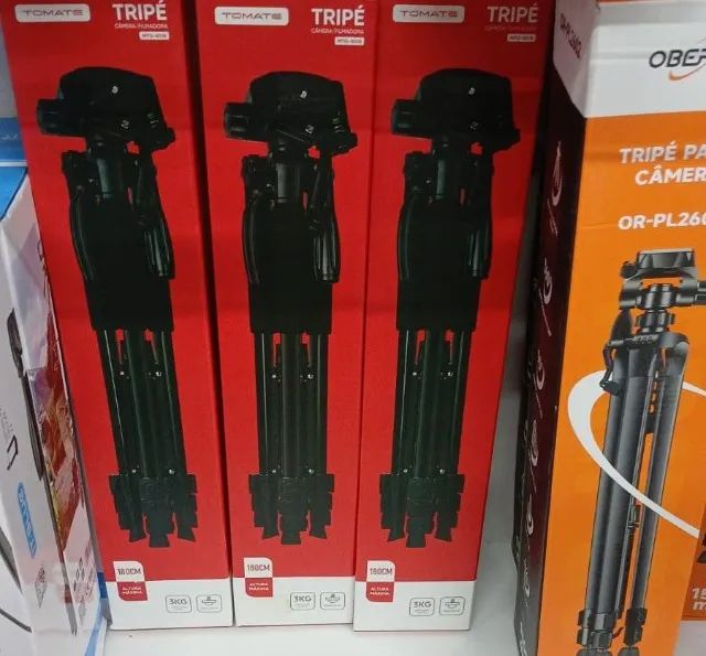 Tripé MTG-8018 Tomate 1,80m Alumínio P/ Câmera e Celular Preto