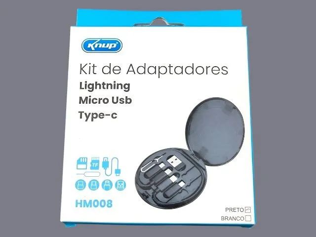 Kit Adaptadores - Lightning, Micro USB e Type-C