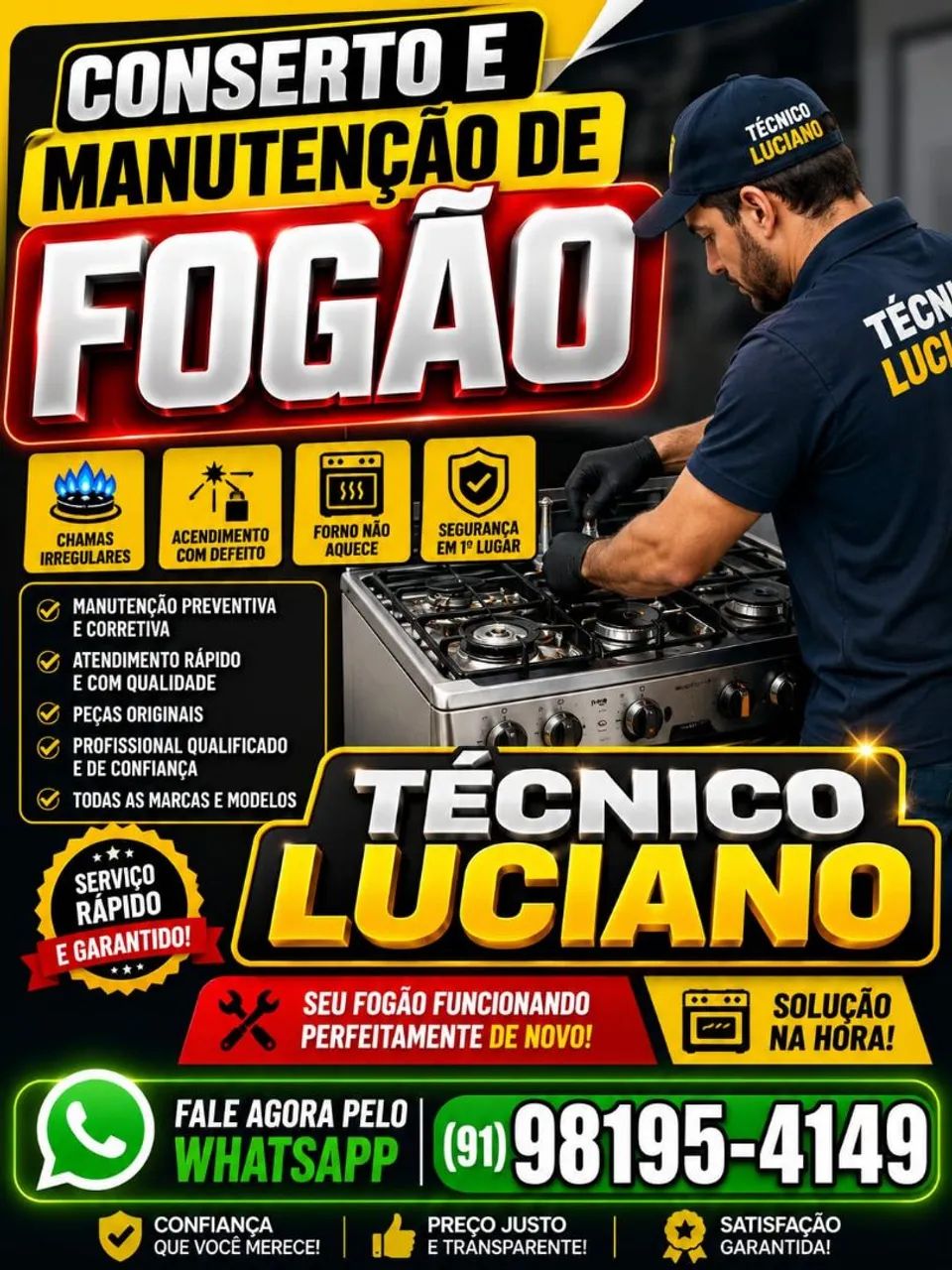 Consertar=se fogão em domicílio 