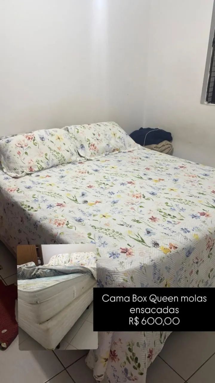 Cama Box Queen Size com Molas Ensacadas - R$ 600,00