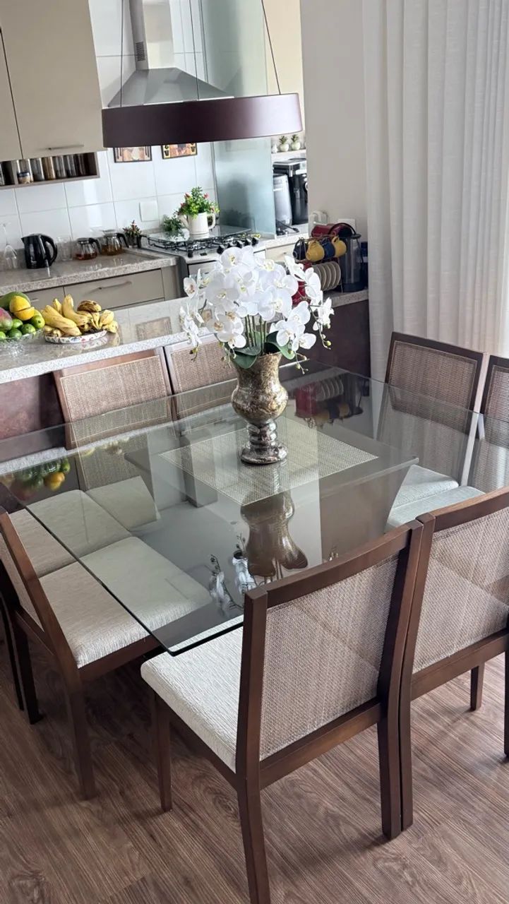 Mesa de jantar vidro temperado 8 lugares  - Foto 5