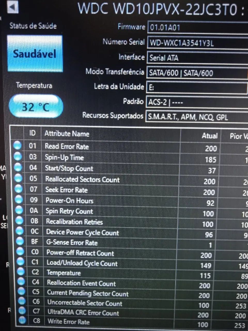 HD WD Blue 1TB SATA 2,5 - Funcionando Perfeitamente!!! - Foto 3