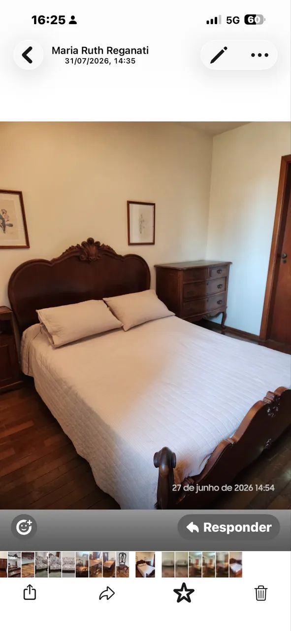 Cama antiga em madeira maciça com colchão novo - Foto 2
