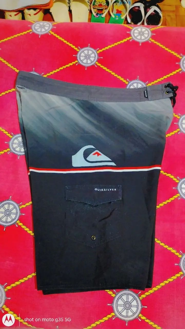 Bermuda Quicksilver preta e cinza 46 - Foto 3