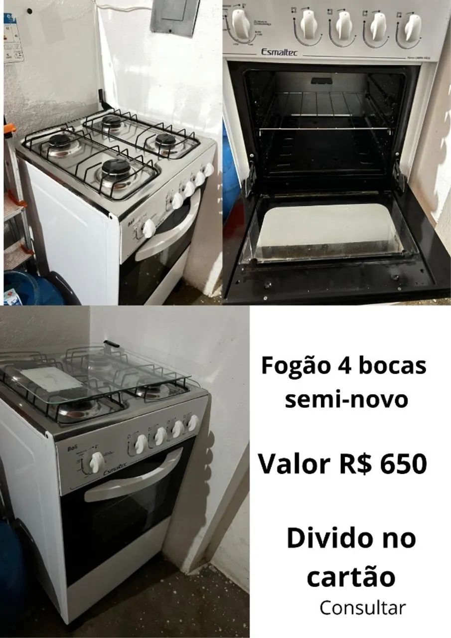Fogão 4 bocas semi novo 