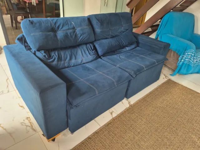 Sofa Retratil azul * - Foto 3
