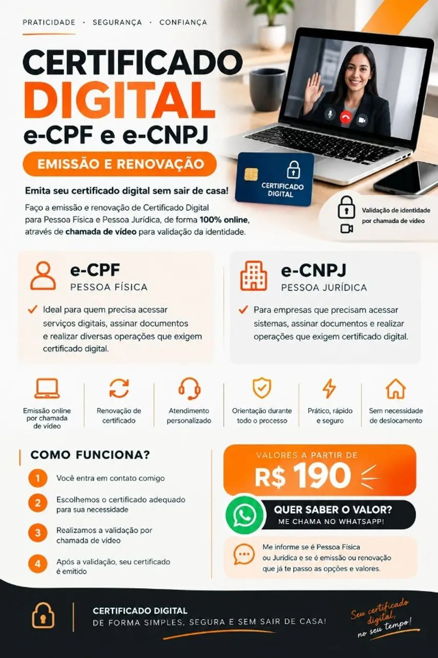 Certificado Digital e-CPF e e-CNPJ | Online
