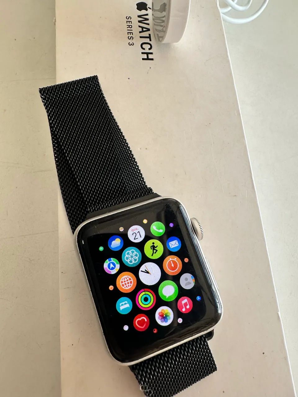 その他 APPLE WATCH3 42 SGALANTBK140-210 O-2164 Apple Watch série 3 42mm saúde da bateria 93% - Smartwatches
