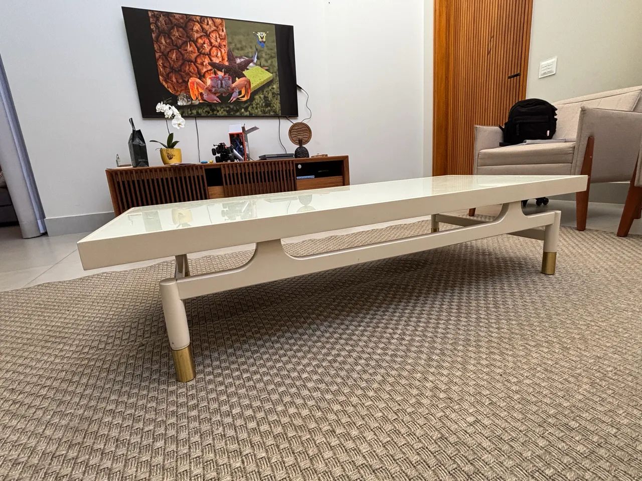 Mesa de Centro Branca em Laca - Foto 2