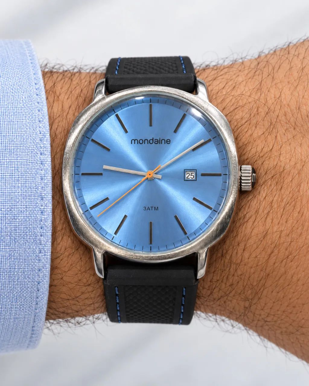 Relógio Mondaine Mostrador Sunray Azul - Foto 3