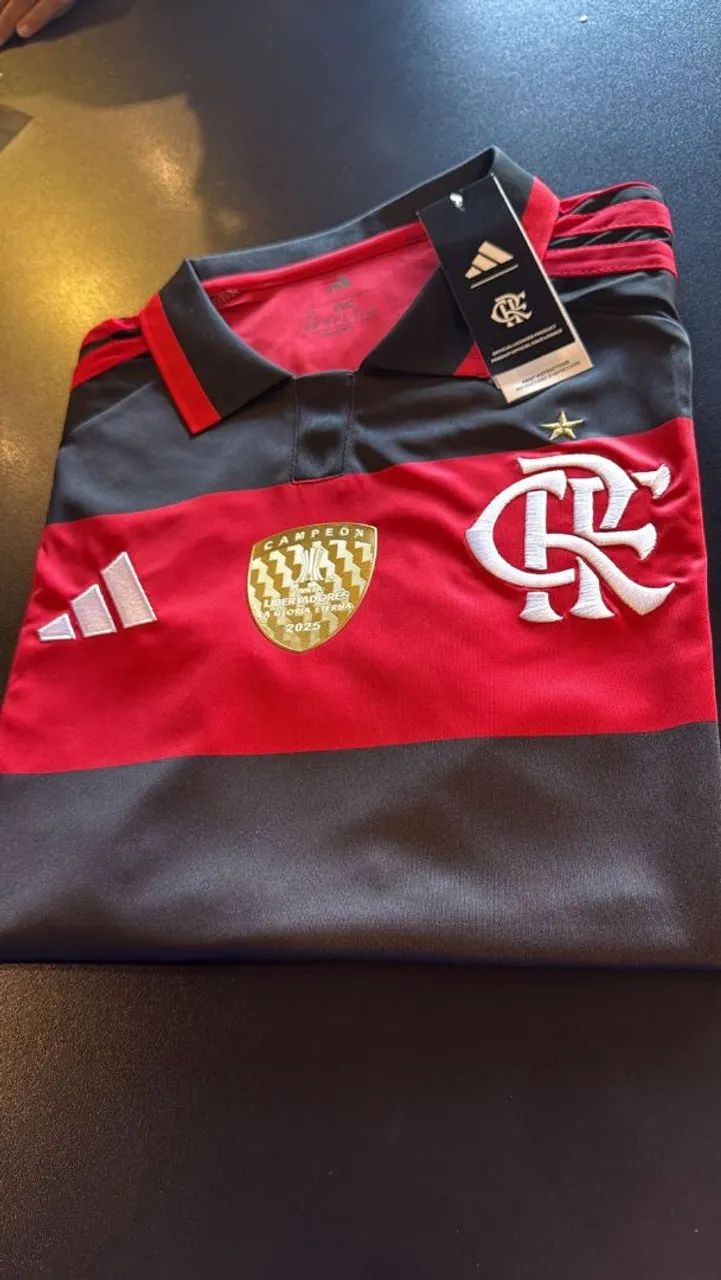 Camisa Flamengo Com Patch Campeão Libertadores 