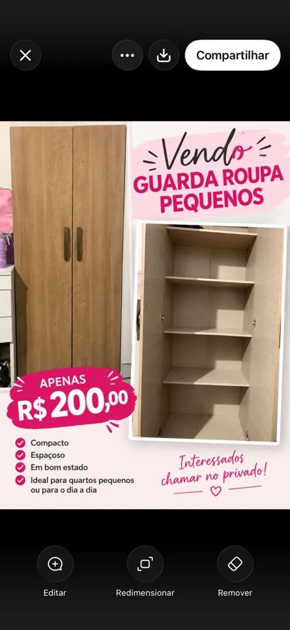 Guarda roupa pequeno 