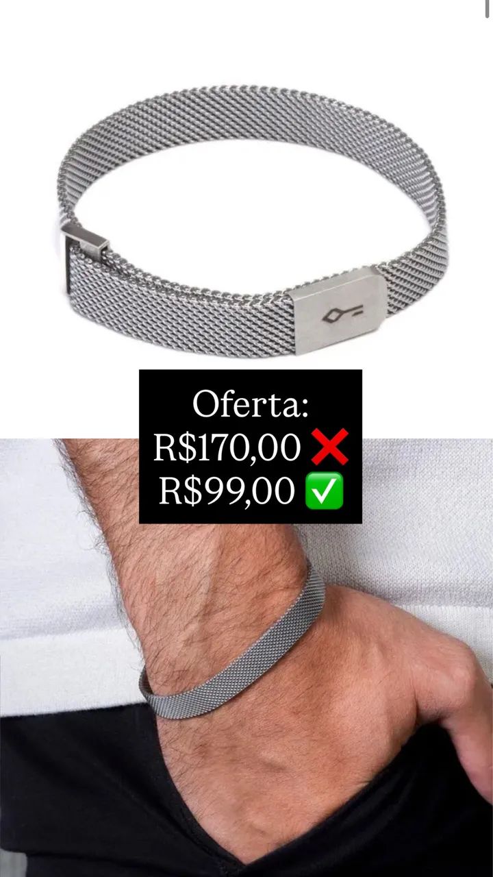 Pulseiras aço masculino  - Foto 3