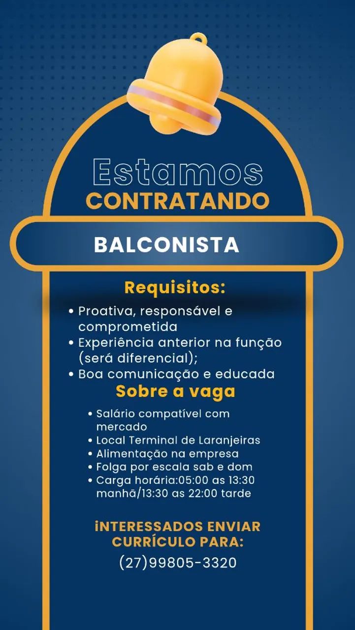 Vaga de balconista 