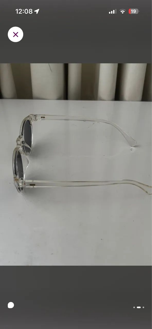 Oculos de sol redondo transparente - Foto 2