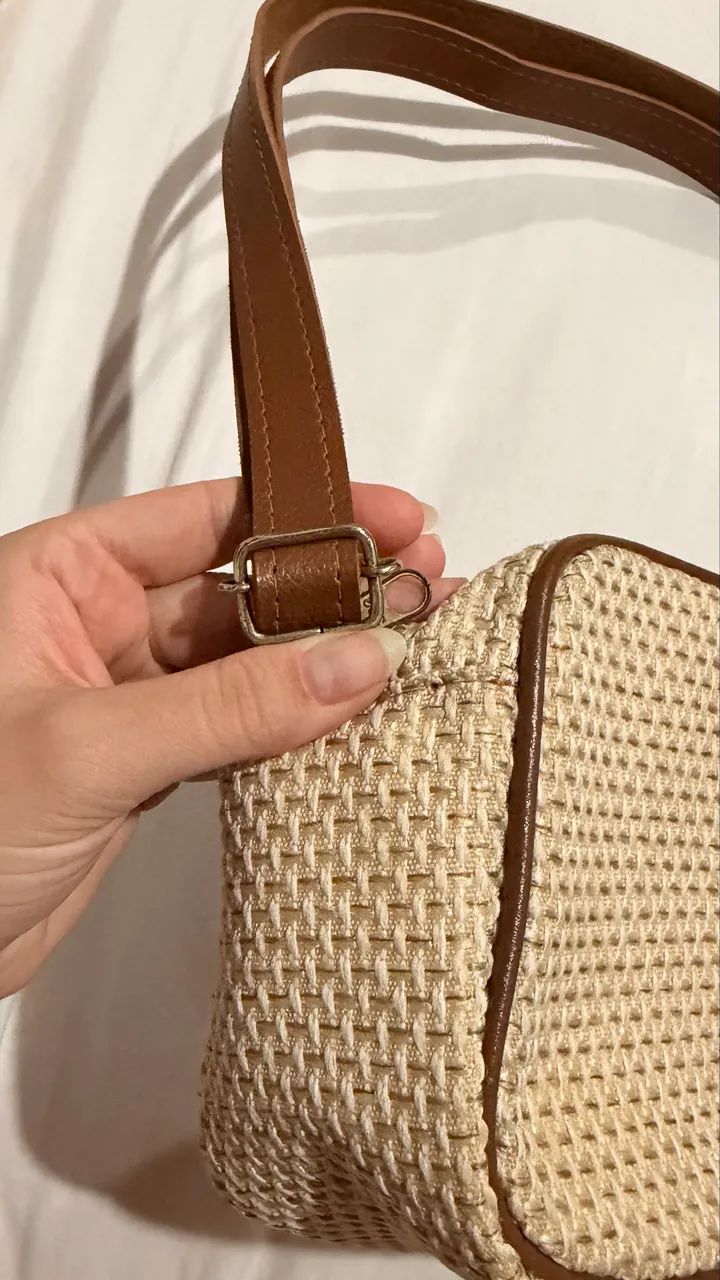 Bolsa Bege de Palha - Foto 4