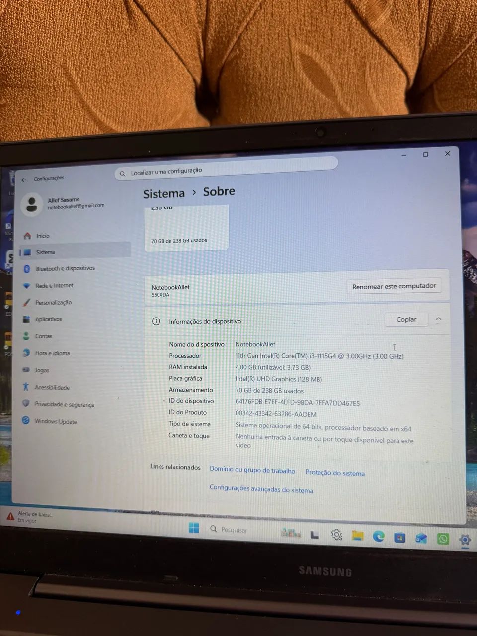 Notebook Samsung i3 - Foto 5