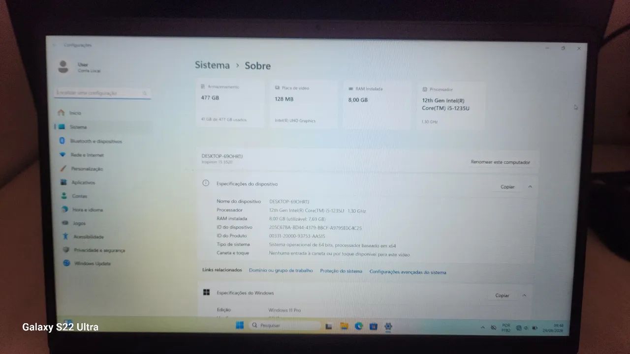 Notebook Dell i5 12° 8gb ram 512gb ssd m2 - Foto 4