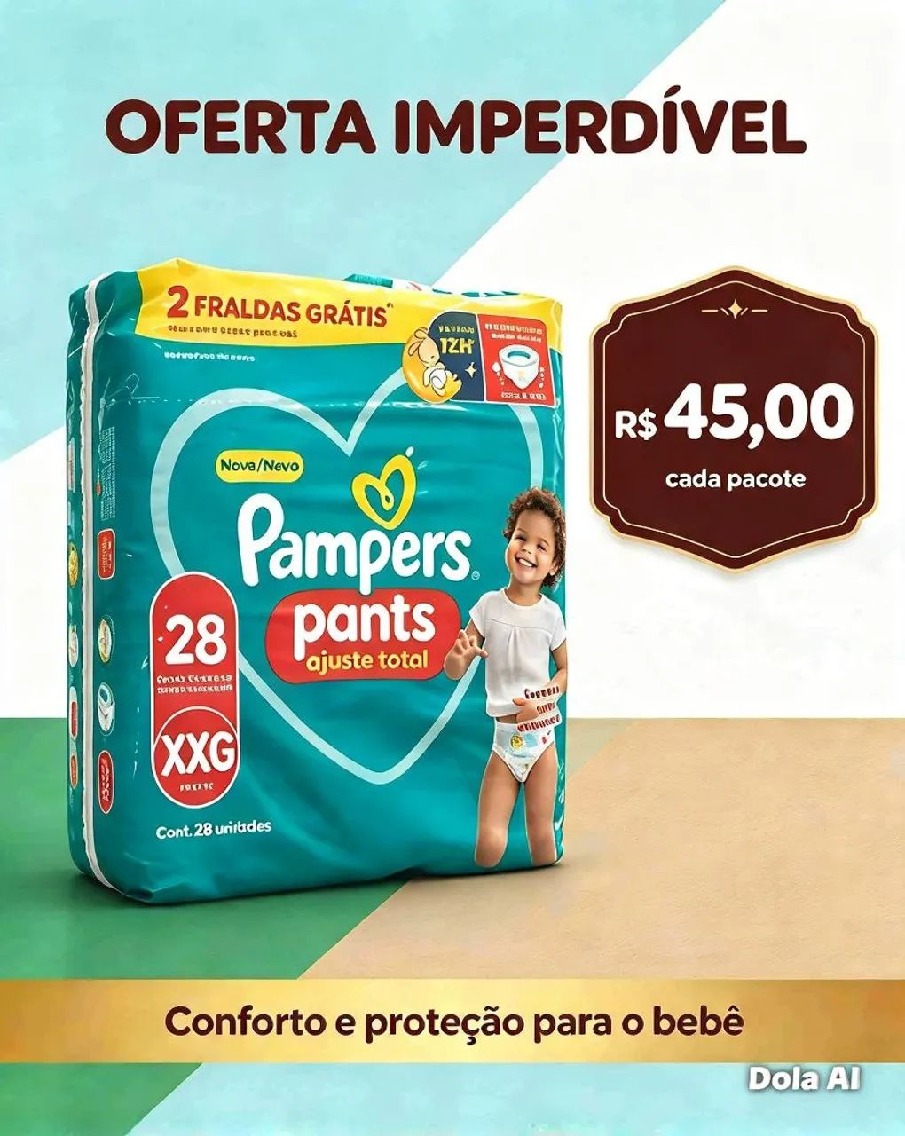 Fraldas descartáveis pampers 