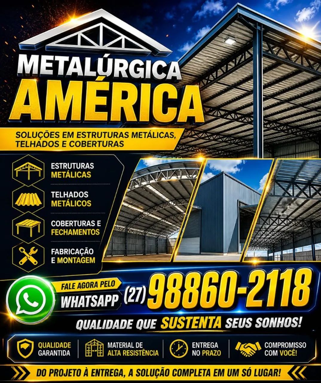 Galpão, telhados e estruturas metálicas 