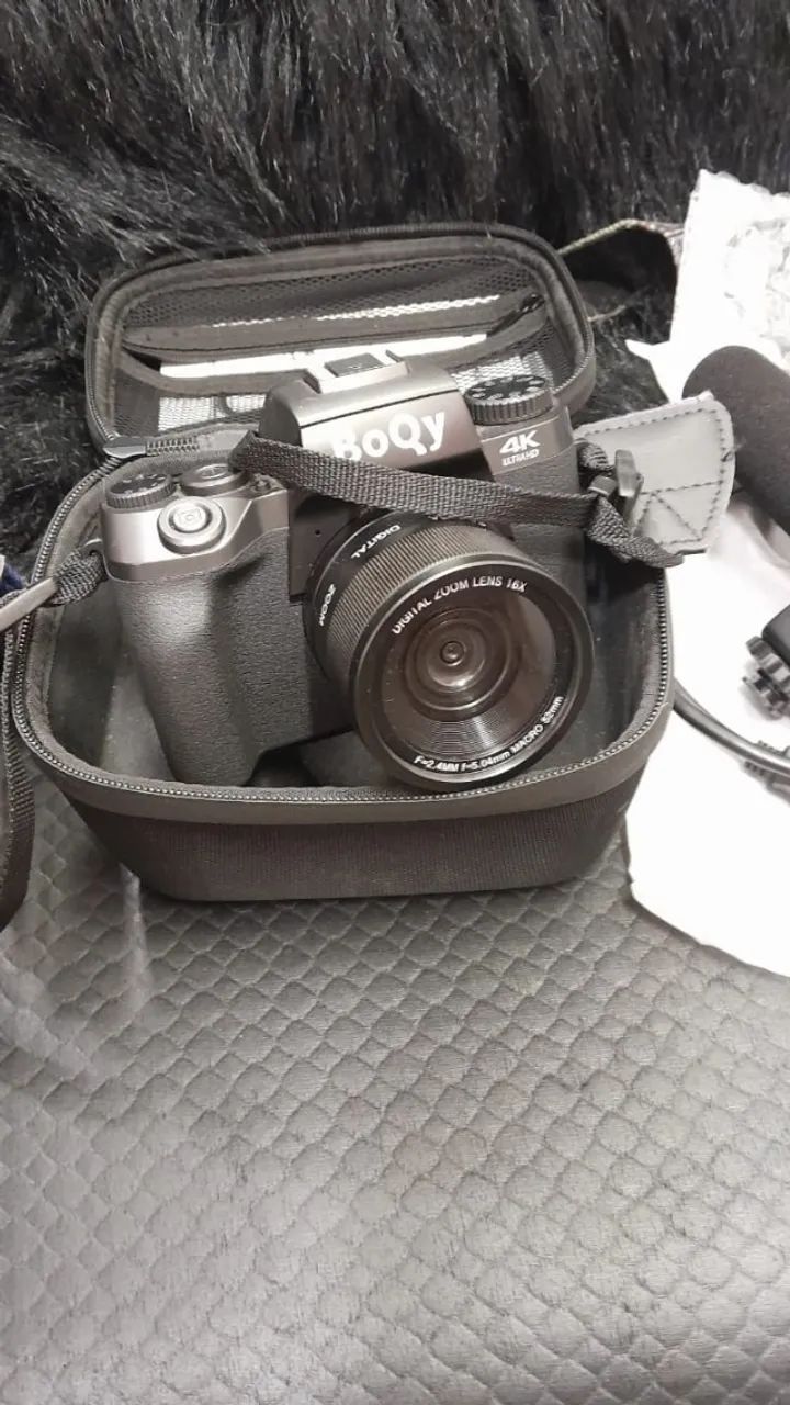 Câmera Completa com lentes, microfone, tripé,bateria