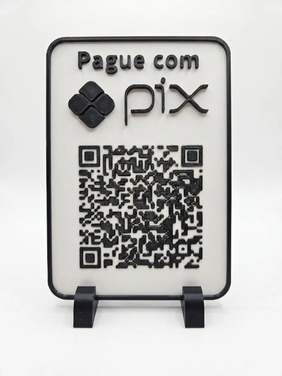 Placa PIX QR Code incluso - Criamos o QR code - alto relevo - Base inclusa