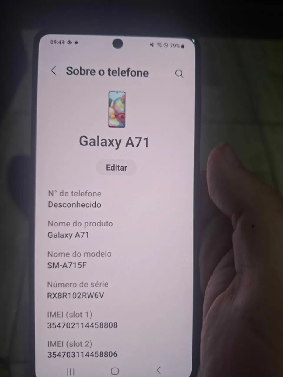 display A71 com aro, biometria, bateria bandeja de chip e acabamento - Foto 4