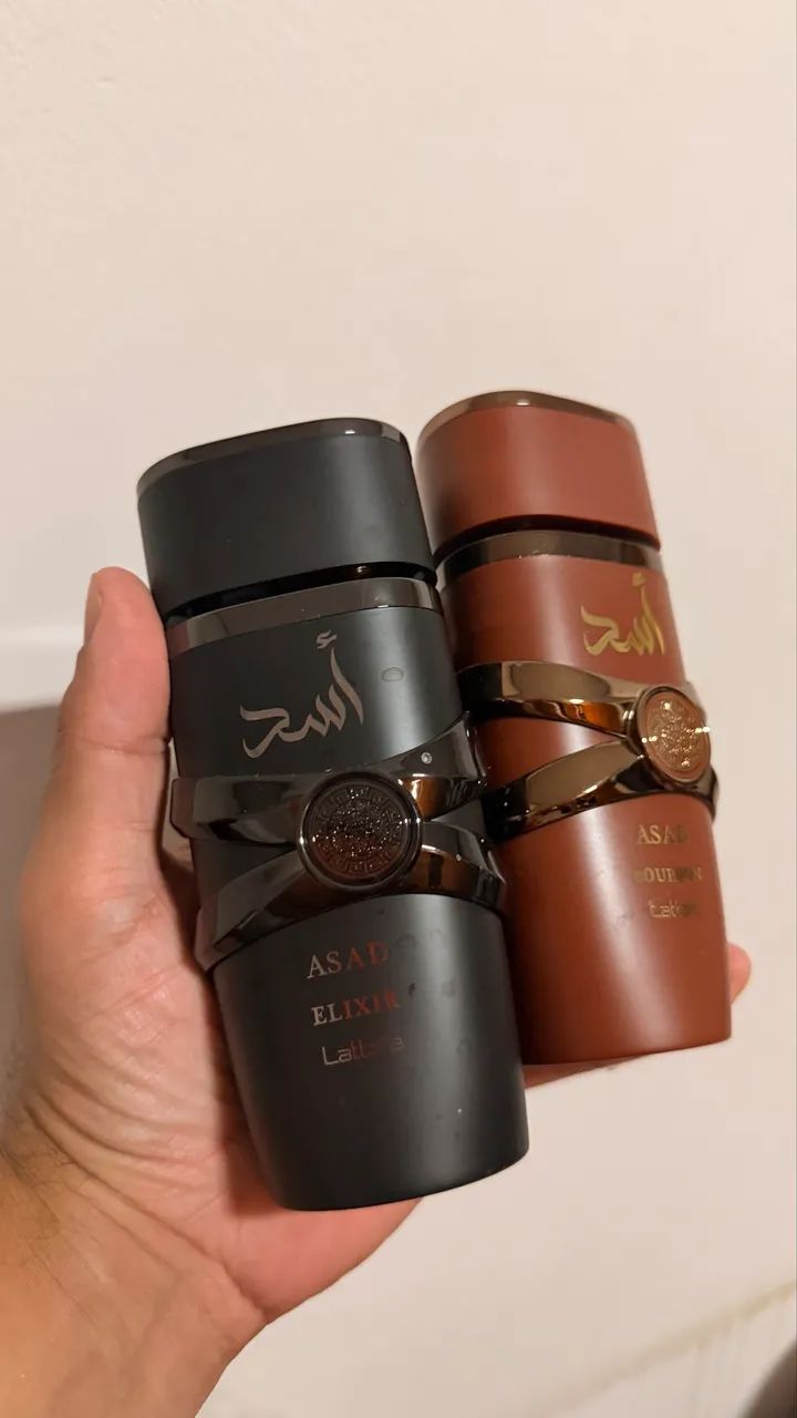 Perfumes Árabes Lattafa Asad Bourbon e Asad Elixir