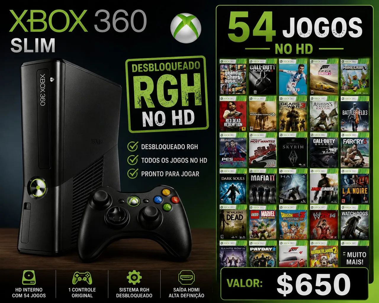Nintendo Switch XBOX360 Vendo meu xbox360 destravado pos quero comprar um Nintendo switch