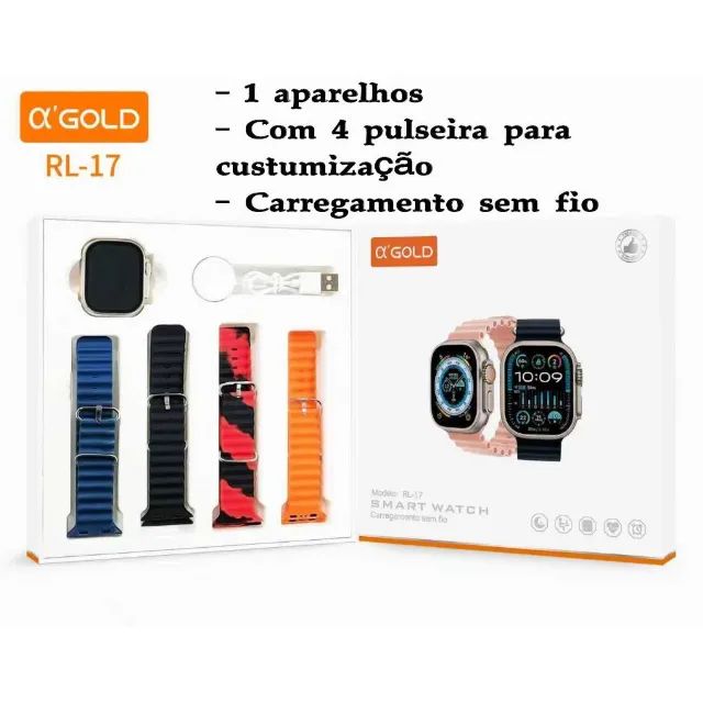 Smartwatch Ultra Relógio Inteligente Rl17 49mm Android Ios Smart Novo Loja Coimbra Computa - Foto 3
