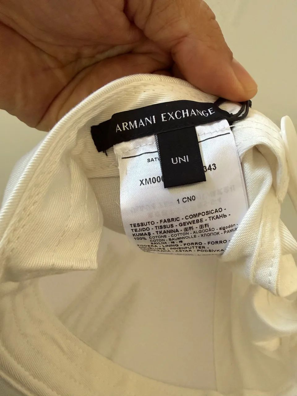 Boné Armani Exchange original branco logo bordado  - Foto 5