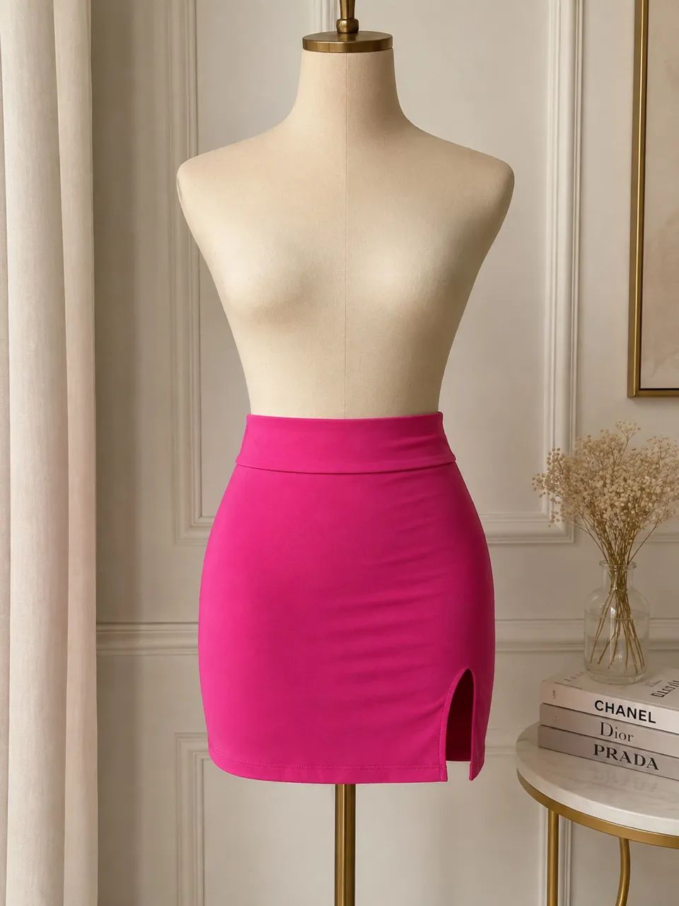 Saia rosa justa 