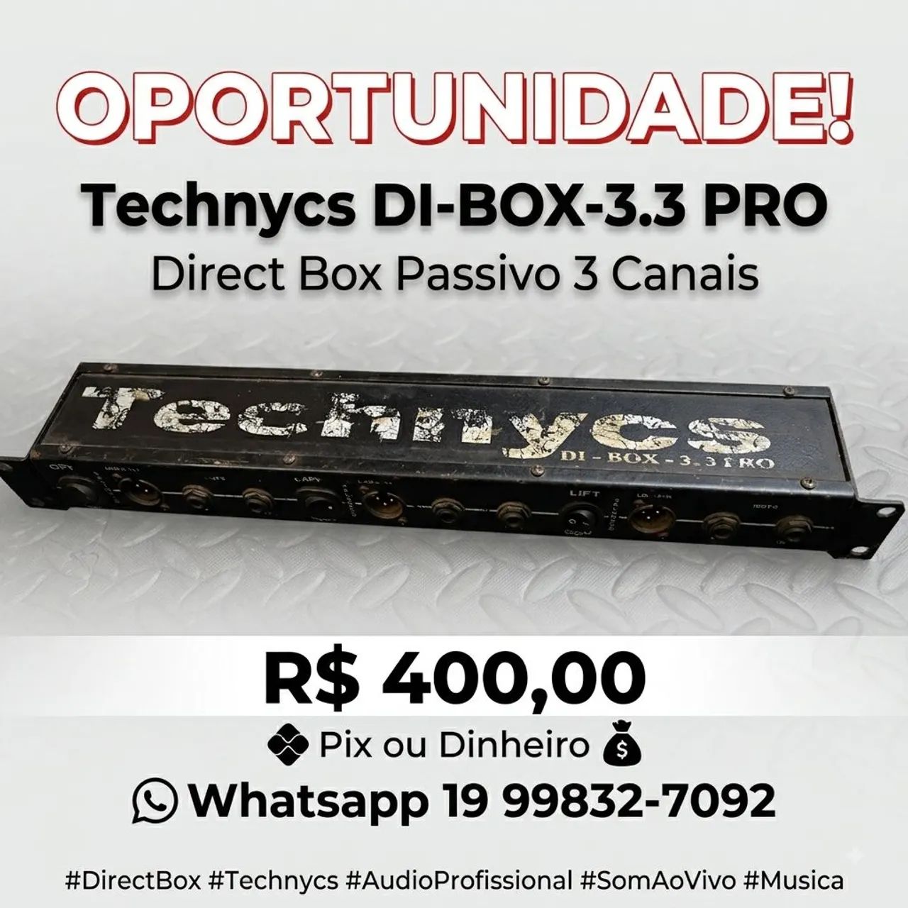 Direct box 3 canais passivo 