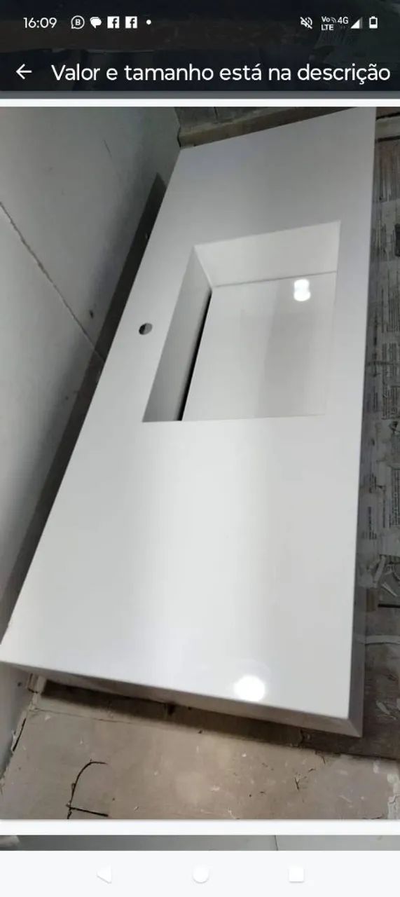 Pia em porcelanato