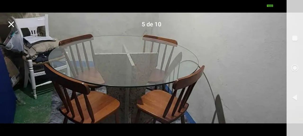 Mesa de vidro com  1.20 MT de diâmetro é 13 mmde espessura 
