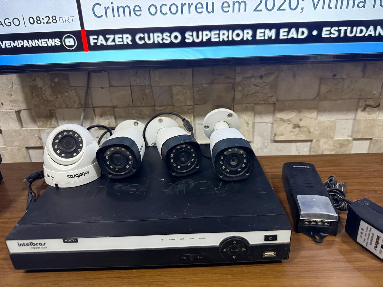 Kit 4 câmeras Intelbras + DVR 500gb Intelbras + fonte Intelbras  - Foto 3