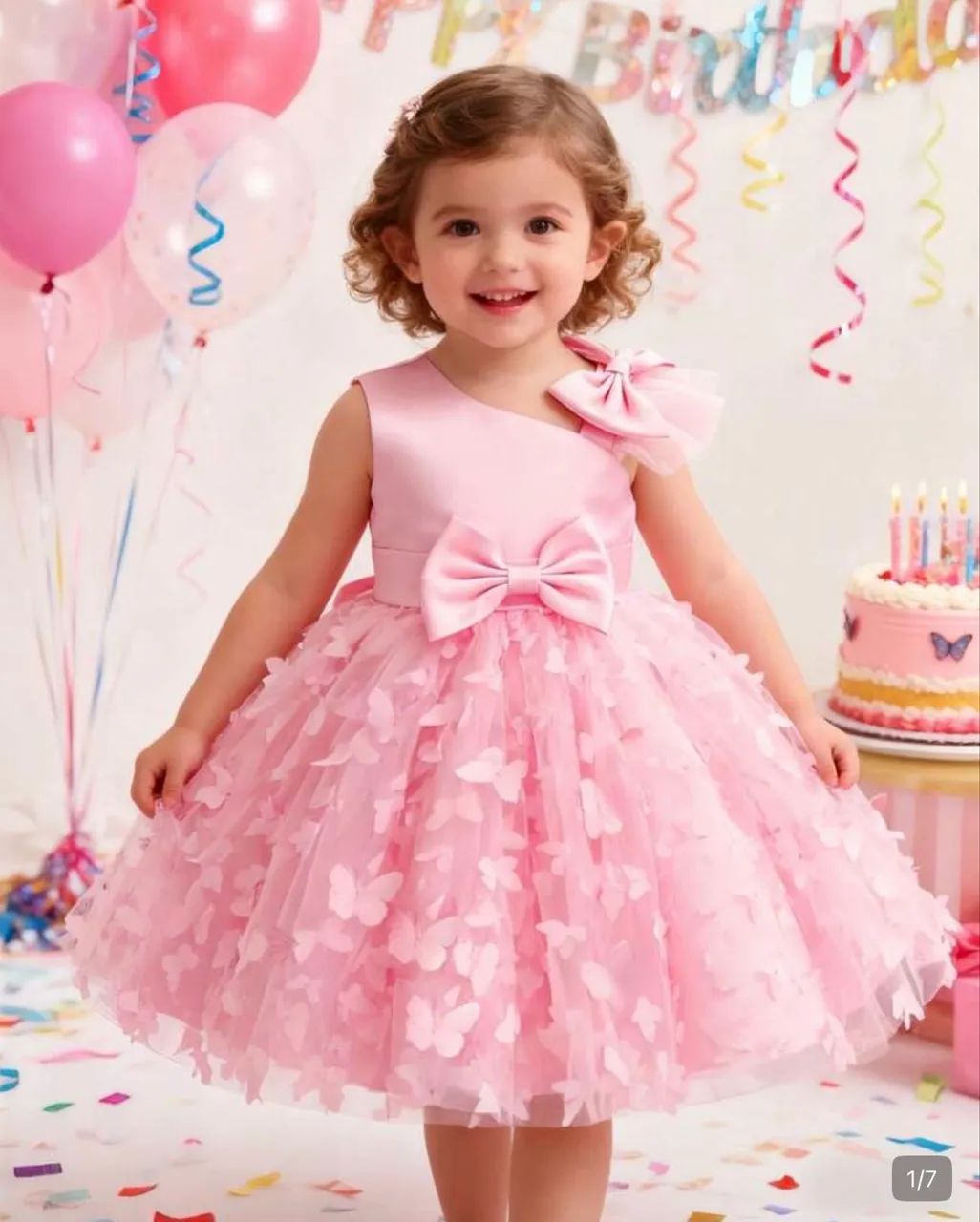 Vestido Princesa com borboletas 3D - Foto 3
