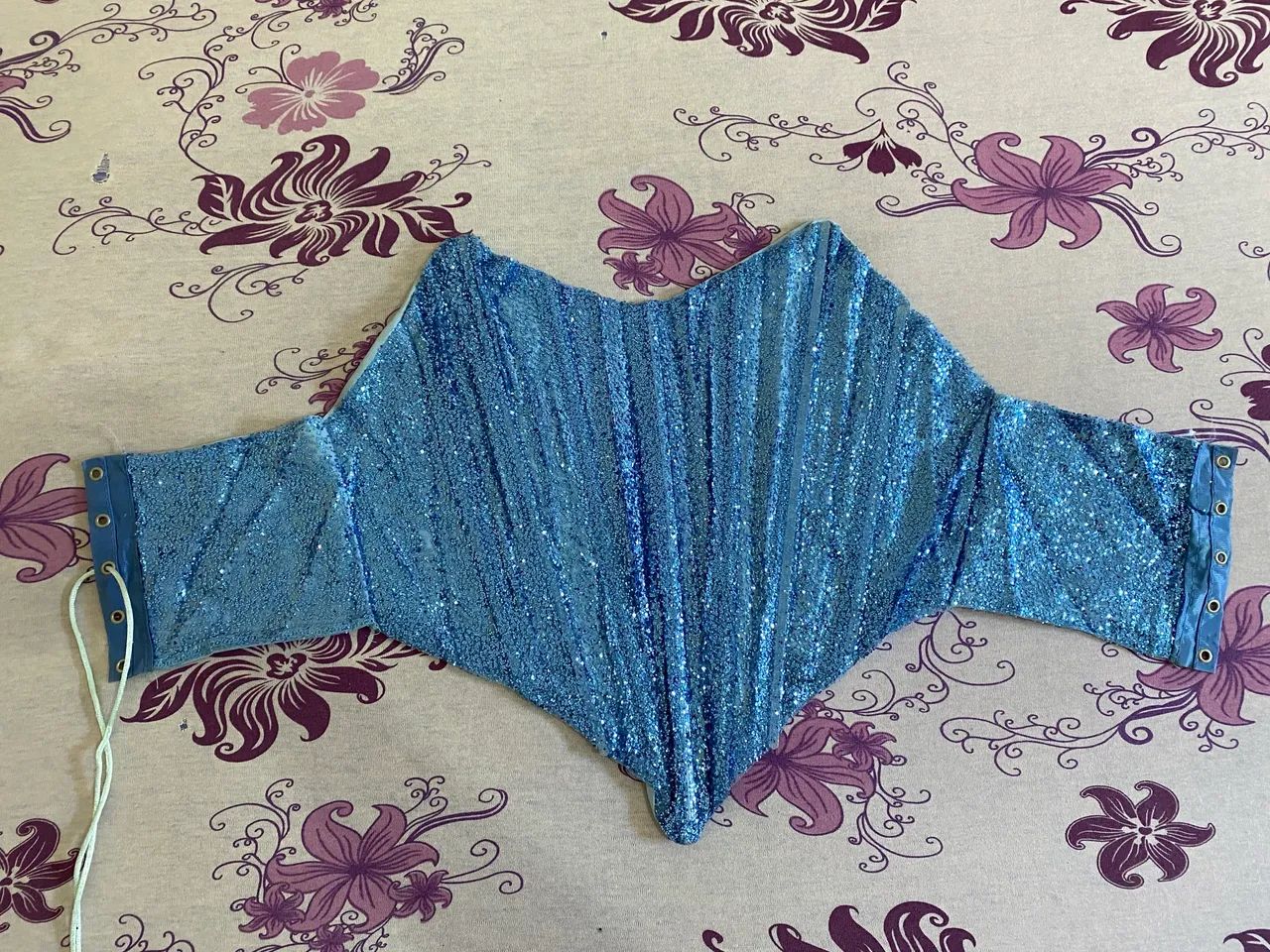 Top brilho azul 