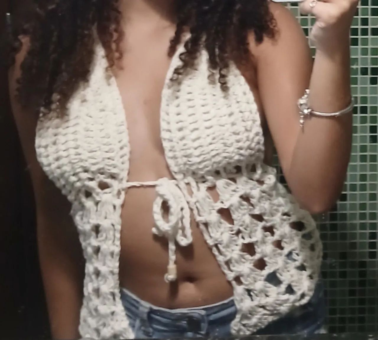 Blusa Praina de Tricô, cor Bege - Foto 2
