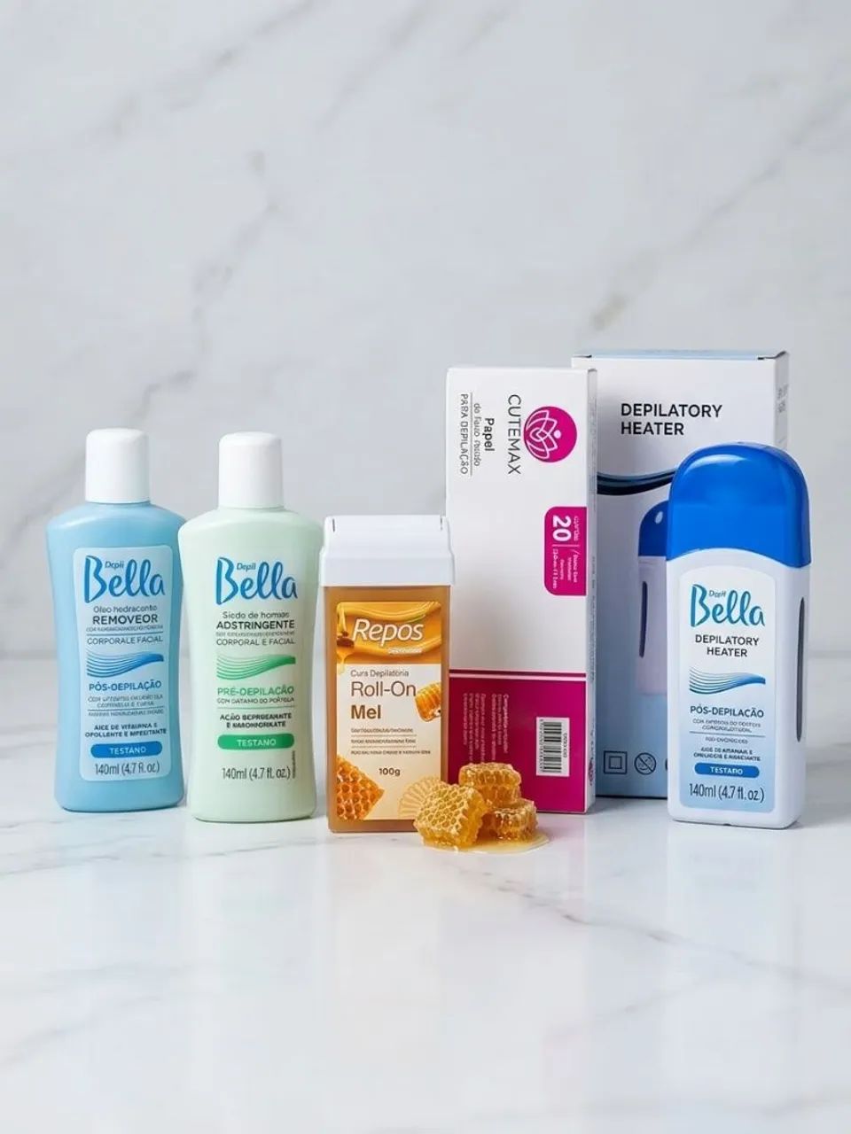 Kit depilatório completo com 5 produtos 