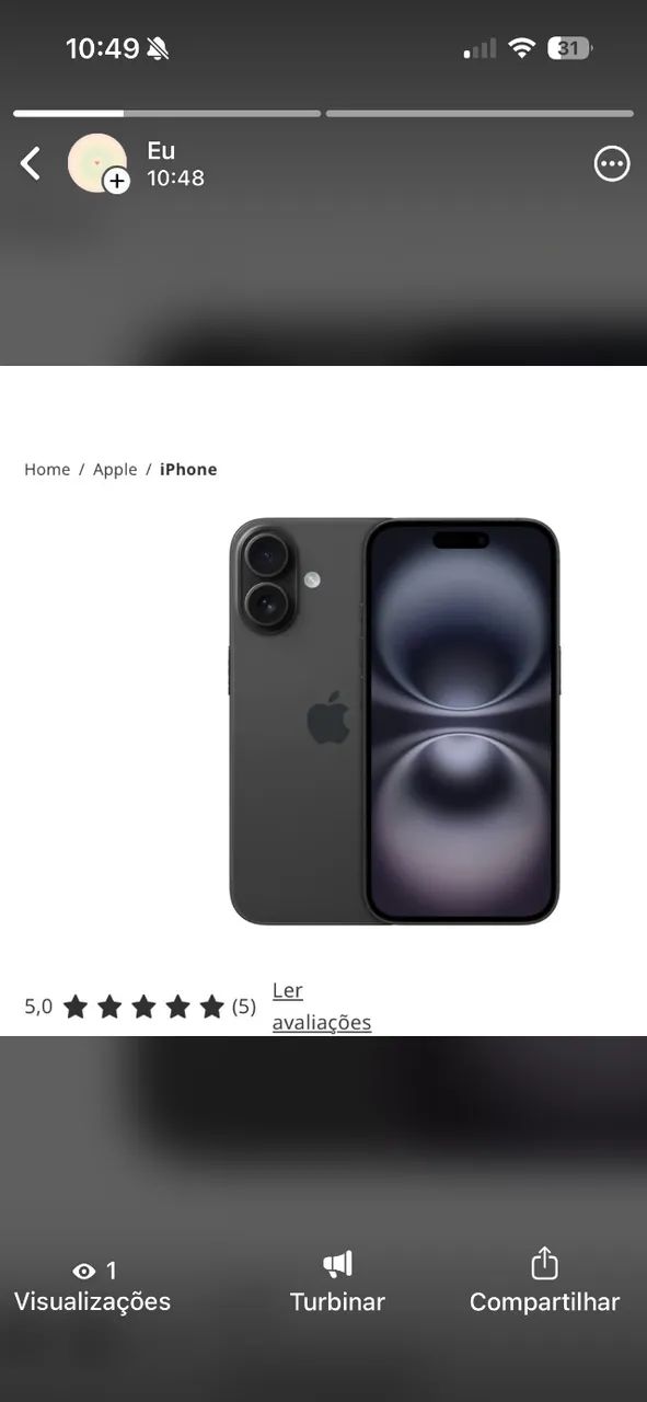 iPhone 16 novo 1 semana de uso 
