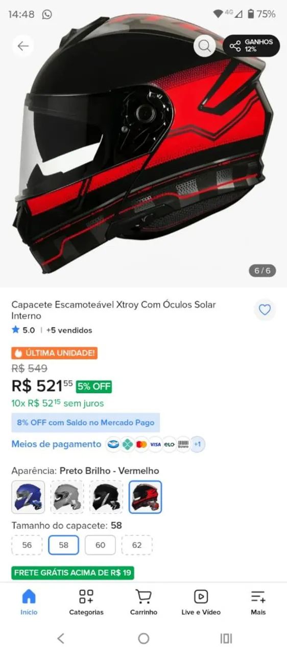 Capacete de moto 2 em 1. - Foto 5