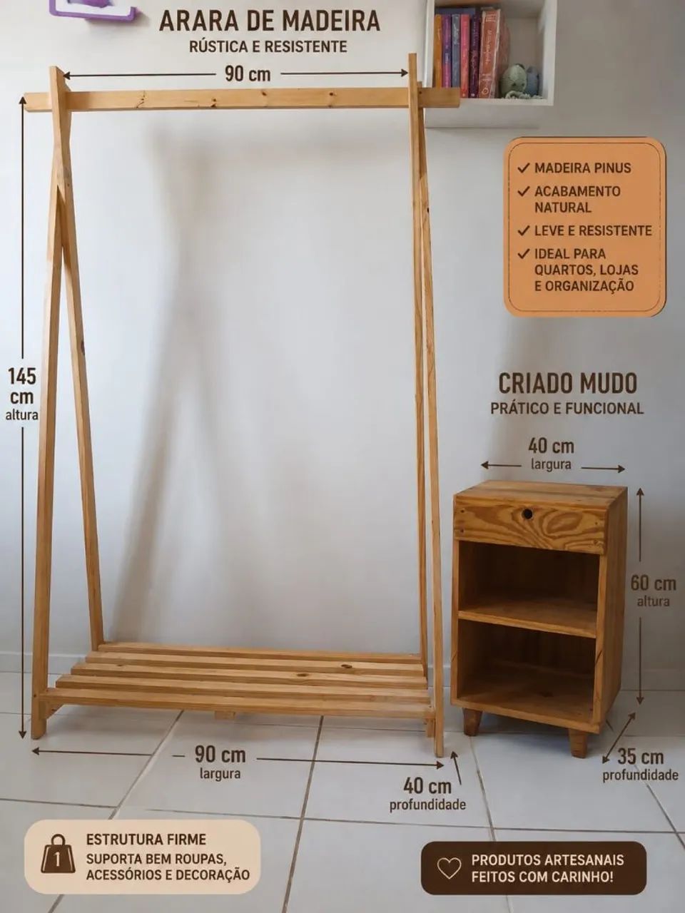 Arara de roupas cabideiro