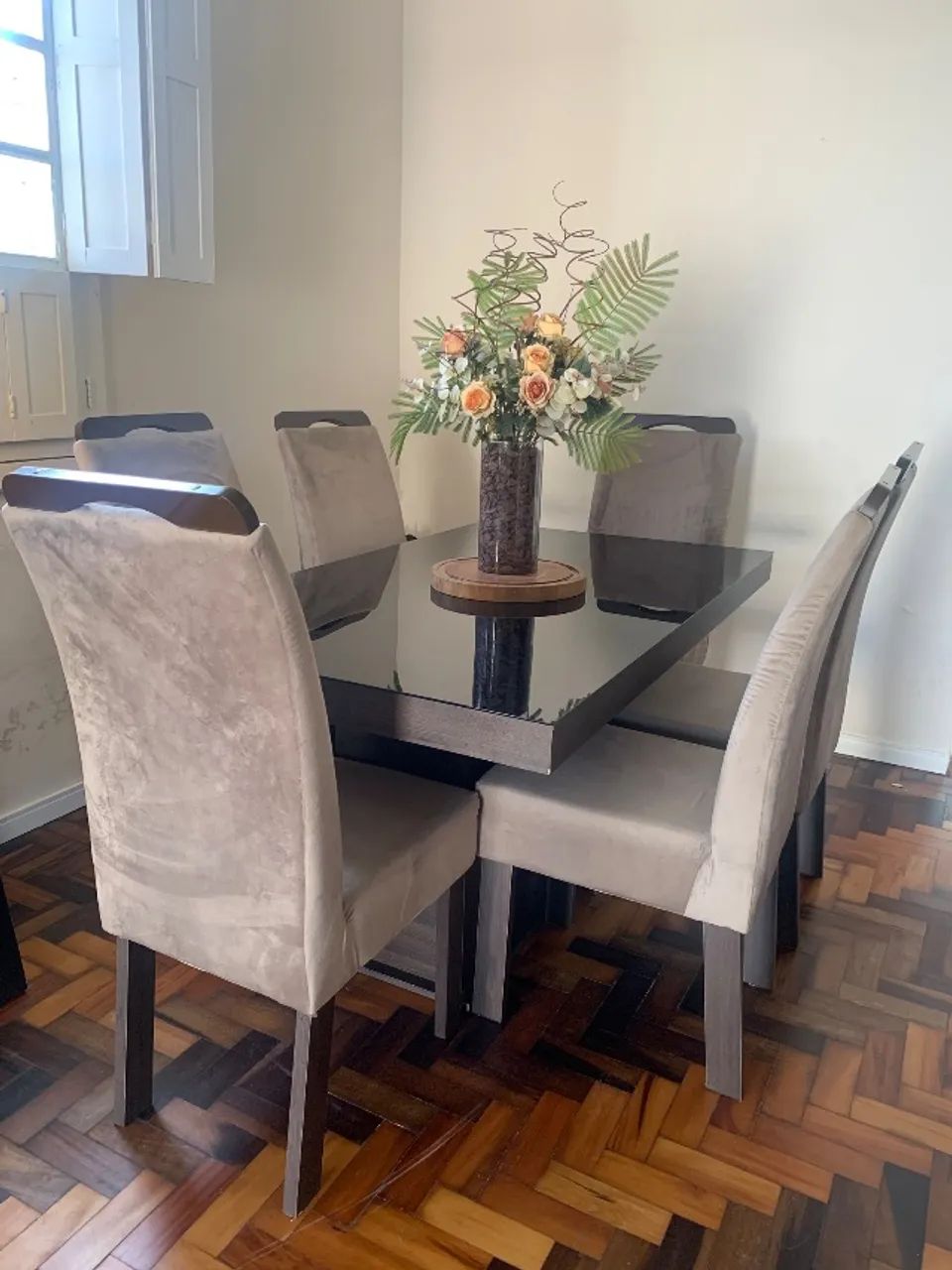 Mesa de jantar tampo de vidro   - Foto 4
