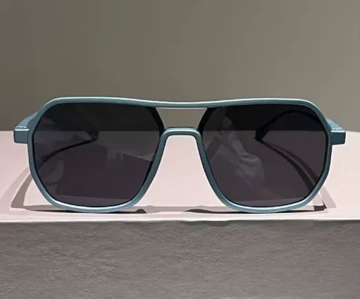 Óculos de sol Kammpt 2026 nova moda vintage ponte dupla espelhado blue - Foto 2